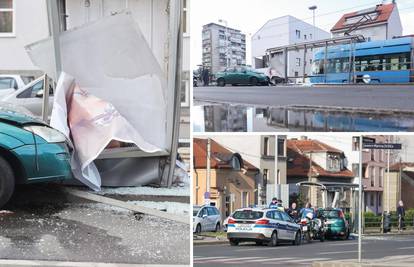 Autom se zabio u stanicu: 'Sreća da nitko nije stradao! Oštetio je tramvaj, razbio staklo, ogradu'