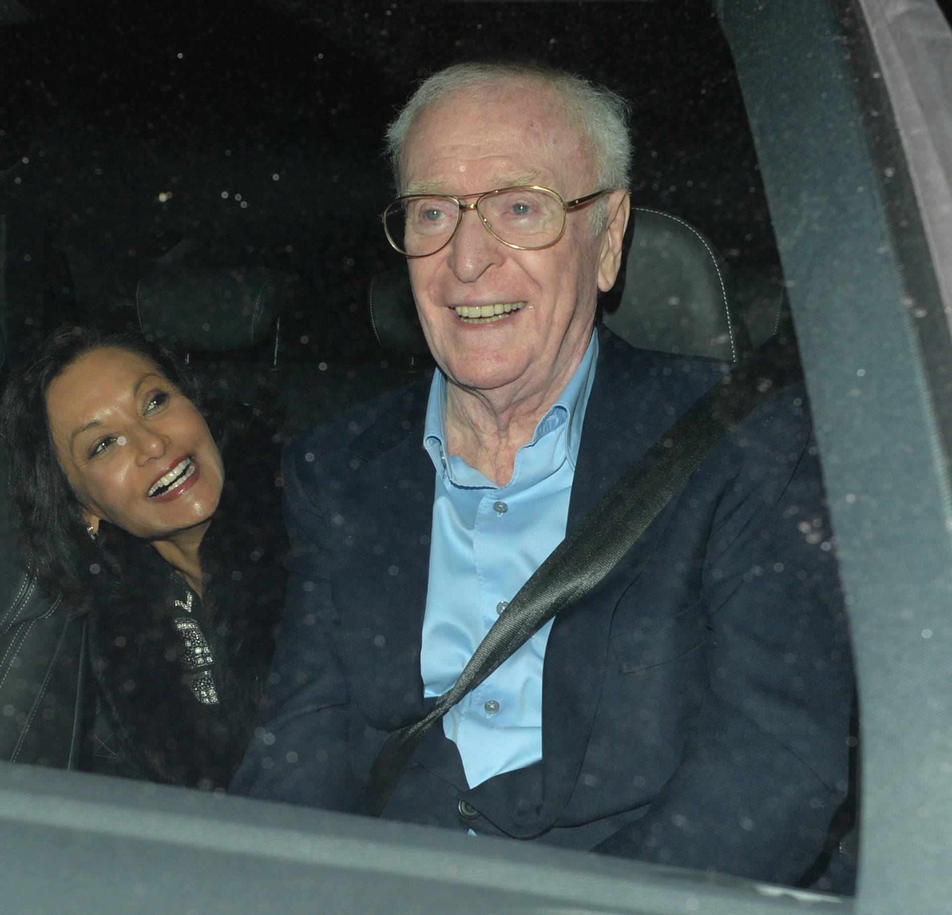 Michael Caine Using a Walker as he Leaves Drury Lane Theatre