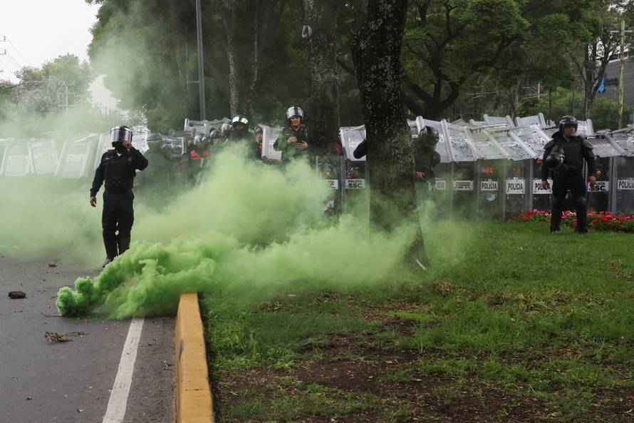 Protest march ahead of the opening match of the 2026 FIFA World Cup in Mexico City