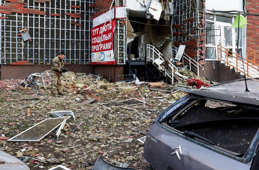 Aftermath of a Russian drone attack in Kyiv