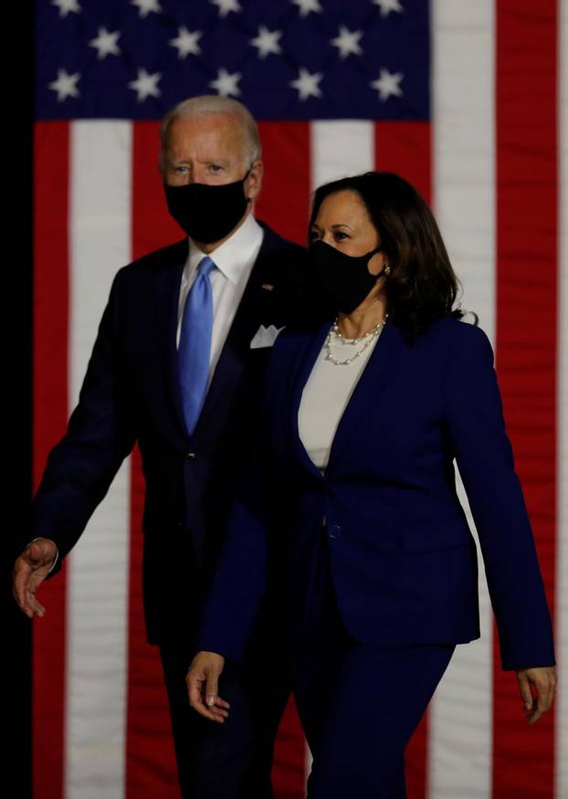 Democratic presidential candidate Biden and vice presidential candidate Harris hold first joint campaign appearance as a ticket in Wilmington, Delaware