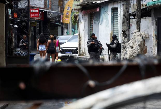 Police operation against drug trafficking at the favela do Penha in Rio de Janeiro