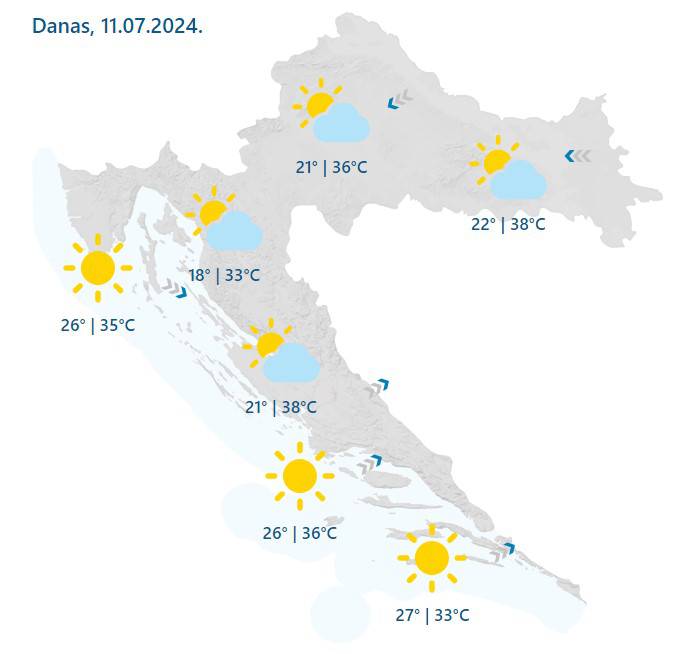 Bježite u hlad! Cijela Hrvatska u crvenom! 'Pržiona' na +38°C!