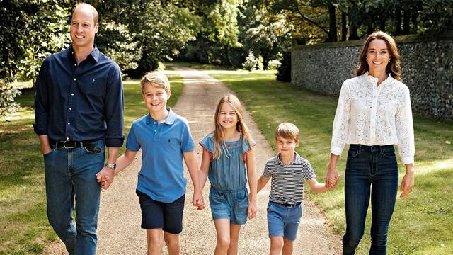 Christmas card of Britain's Prince William, Prince of Wales, Catherine, Princess of Wales and their children