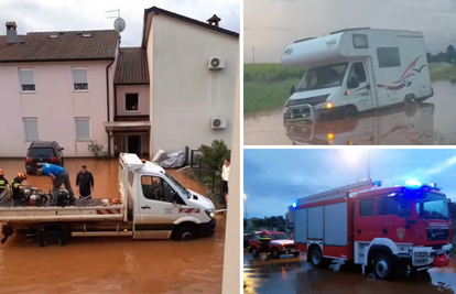 VIDEO Drama u Istri: Obilna kiša poplavila je ceste u Novigradu, na teren su izašli i vatrogasci!
