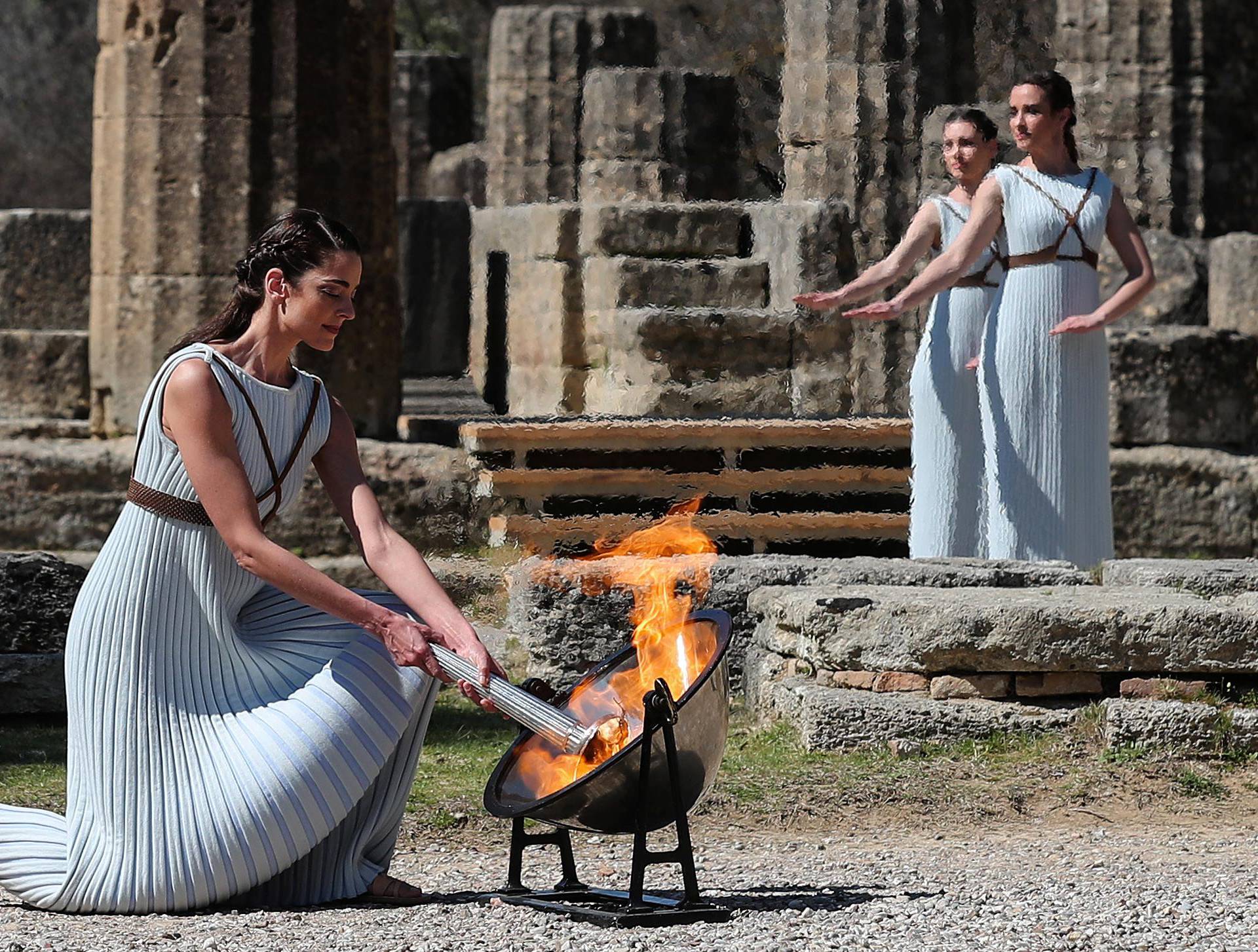 Lighting ceremony of the Olympic flame for Tokyo 2020