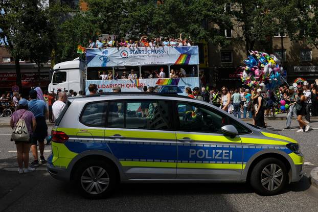 Revellers attend the annual Christopher Street Day (CSD) LGBTQ+ Pride demonstration, in Hamburg