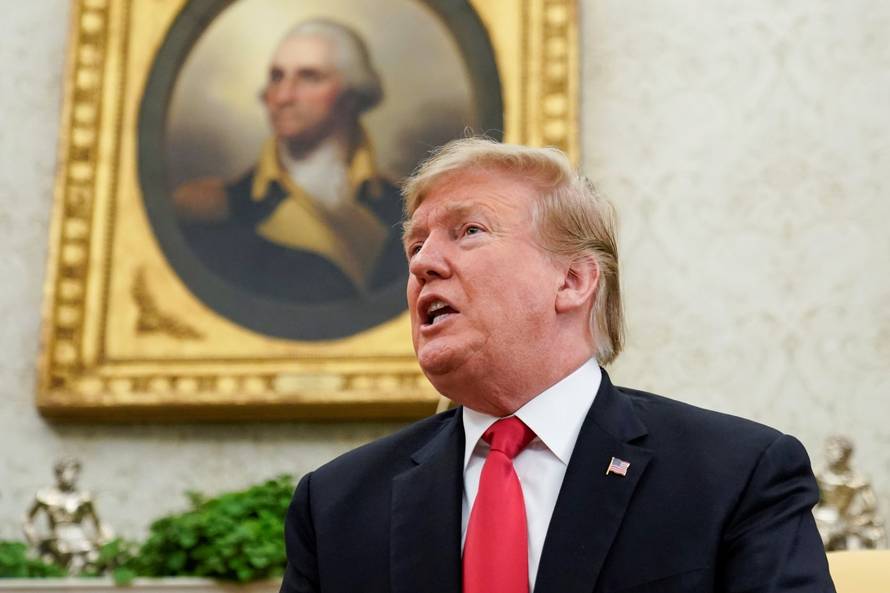 U.S. President Trump meets with NATO Secretary General Stoltenberg at the White House in Washington