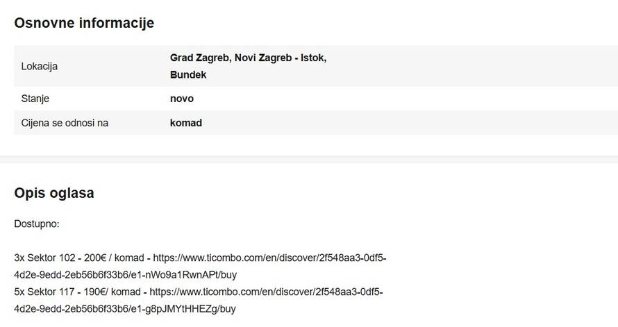 Karte za Thompsona u Areni prodaju i po 200€ po oglasima