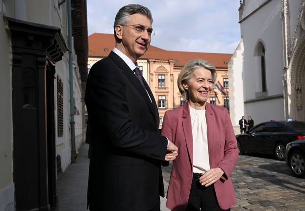Zagreb: Sastanak predsjednika Vlade Andreja Plenkovića s predsjednicom Europske komisije Ursulom von der Leyen