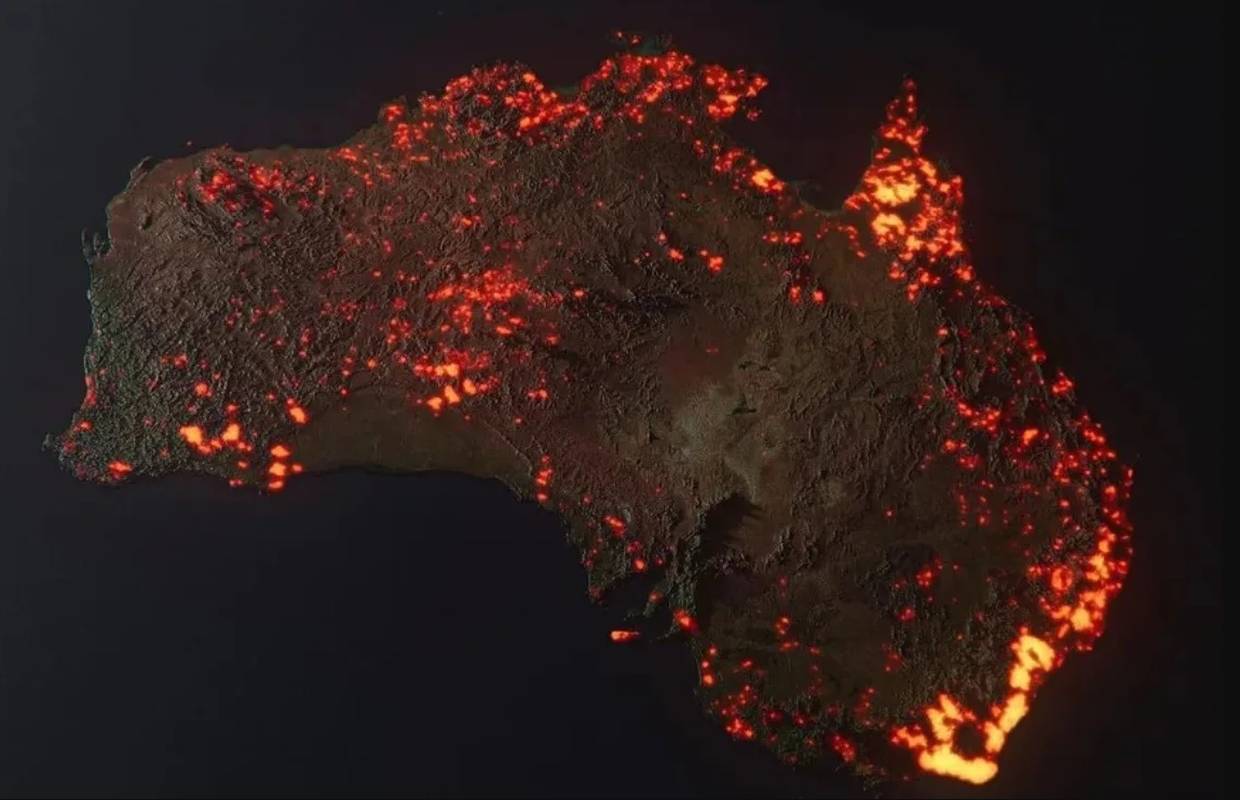 Australiju progutala vatra - svi požari do sada na jednoj snimci
