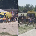 VIDEO Vozilo Hitne pomoći zapelo u šljunku na Bundeku: 'Ljudi su potrčali pogurati ih'