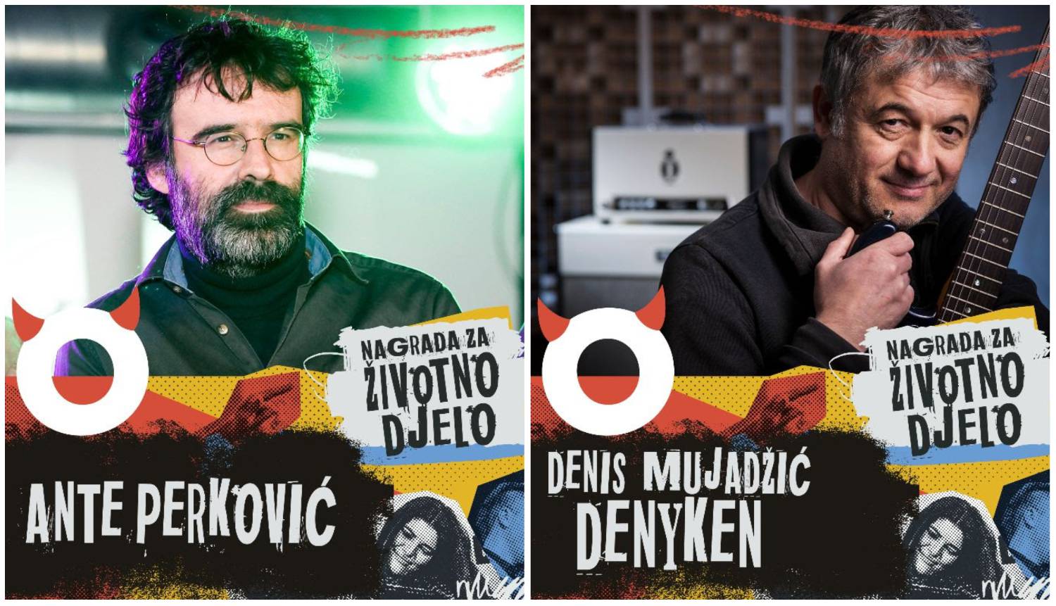 Dobitnici nagrade 'Rock&Off' za životno djelo ove godine su Ante Perković i Denis Mujadžić