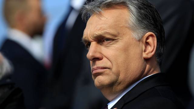 Hungarian Prime MInister Orban talks attends the consecration of a statue in memory of Smolensk plane crash victims in Budapest