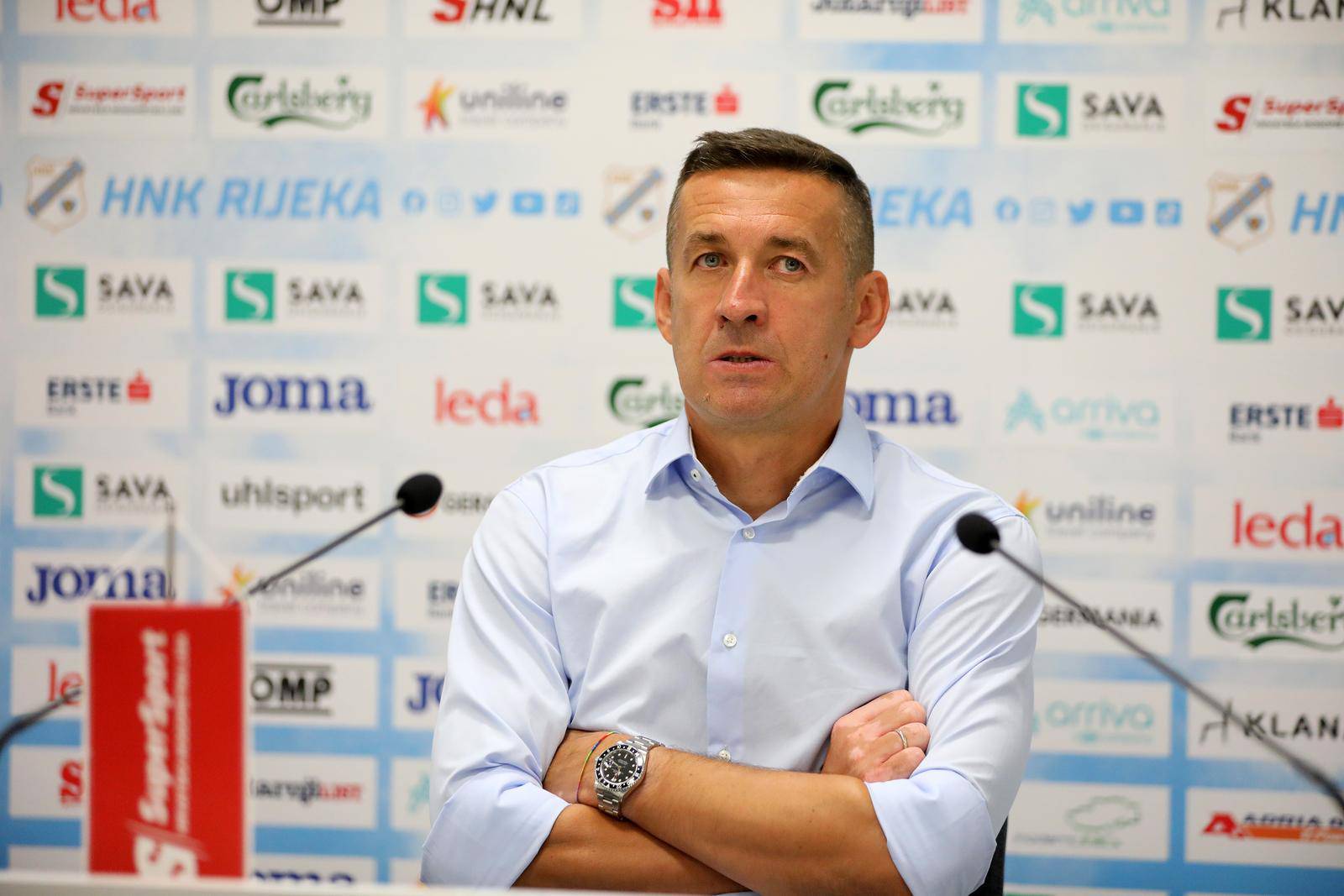 Rijeka: Konferencija 	Samira Toplaka i Dragana Tadića nakon utakmice između Rijeke i Gorice