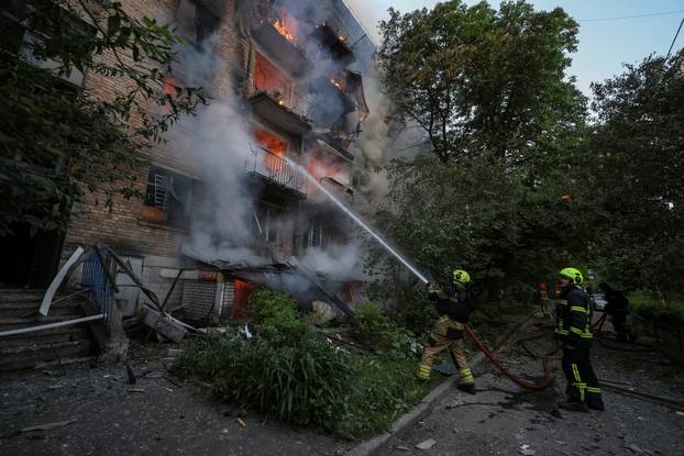 Russian drone and missile strike in Kyiv