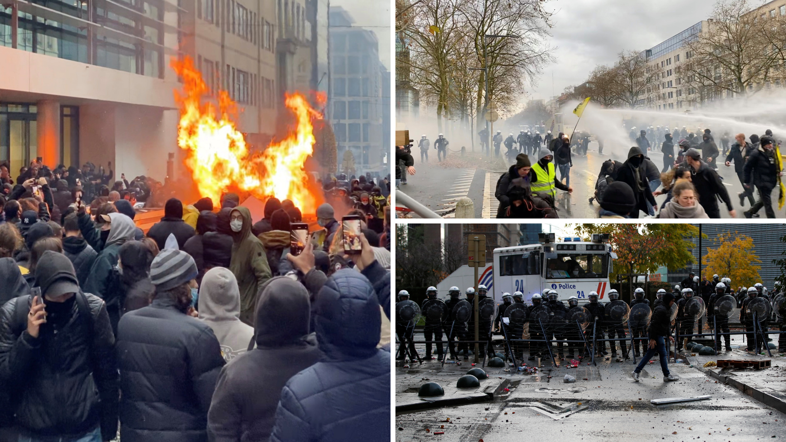 Prosvjednici u Bruxellesu napali policiju, oni su im uzvratili vodenim topovima i suzavcem