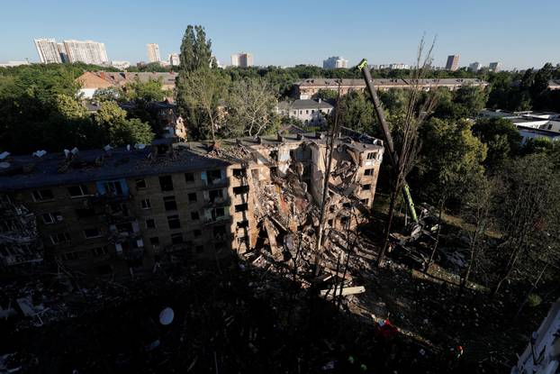 Aftermath of Russian drone and missile strikes, amid Russia's attack on Ukraine, in Kyiv