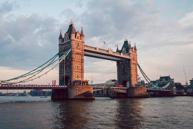 Spectacular Tower Bridge in London at sunset