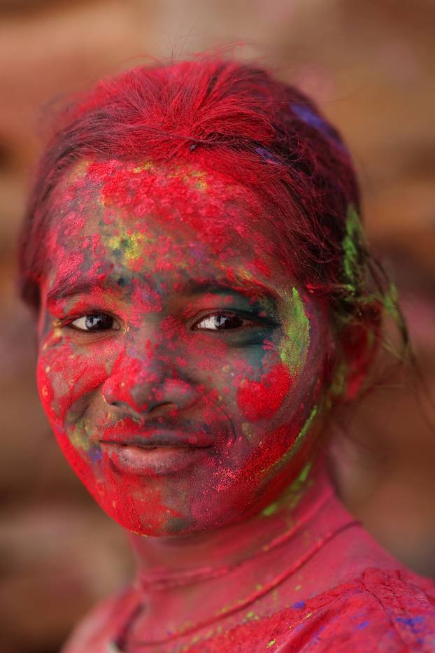 "Lathmar Holi" celebrations in Nandgaon village