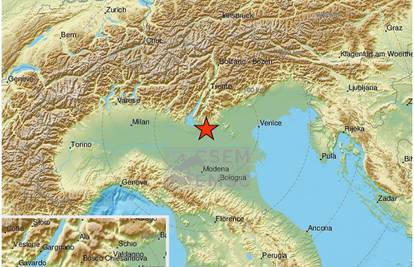 Drmalo kod Verone: Potres magnitude 4.5 po Richteru