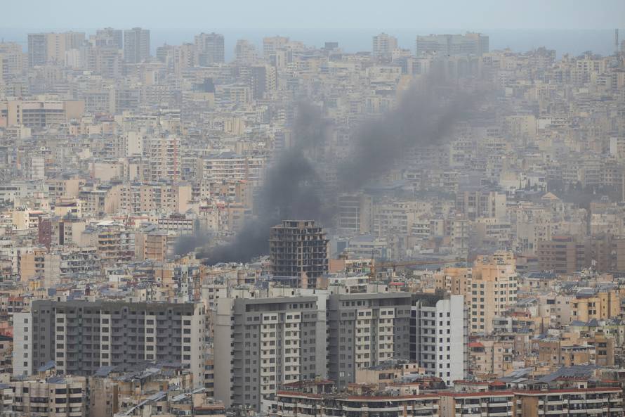 Smoke rises from Beirut's southern suburbs following an Israeli strike