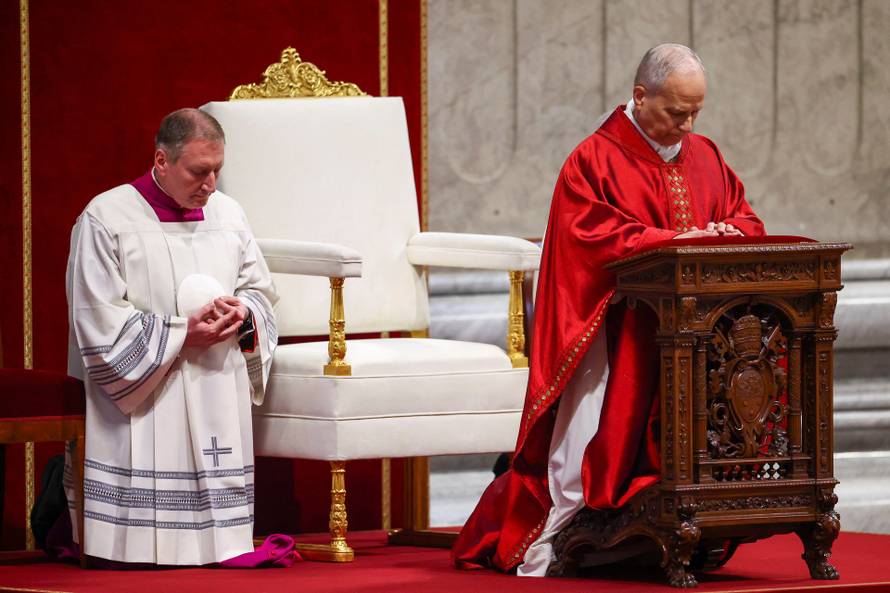 Good Friday Passion of the Lord service in St Peter's Basilica at the Vatican
