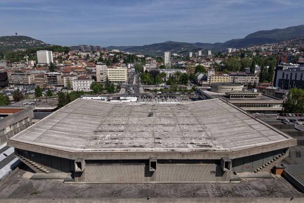 Sarajevo: Pogled iz zraka na dvoranu Skenderija