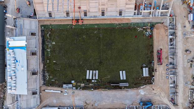 Zagreb: Fotografije iz zraka radova na novom stadionu u Kranjčevićevoj