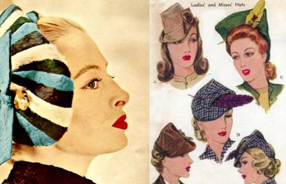 Glamur za svaki dan: Dame su tijekom 1940-ih nosile male šešire ukrašene čipkom i perjem