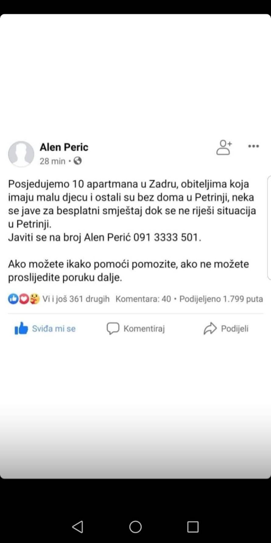 Veliko srce Hrvatske: Evo gdje i kako pomoći Banovini, ovi ljudi nude smještaj za stradale