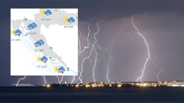 Jaka kiša zahvatila Dalmaciju: U nedjelju više kiše i jak vjetar