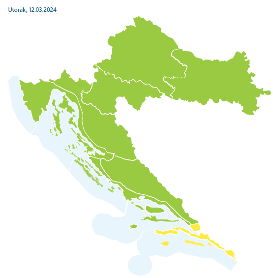 Na jugu Hrvatske upozorenje zbog grmljavinskog nevremena:  Uskoro stiže nagla promjena