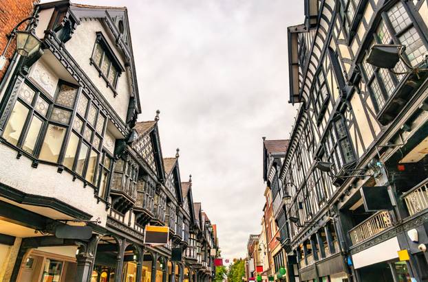 Traditional English houses in Chester, England