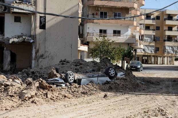 Aftermath of a strike, in Tyre