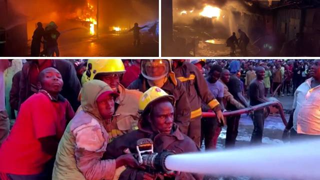 VIDEO Veliki požar u glavnom gradu Kenije: Vatrogascima u borbi s vatrom pomagali civili