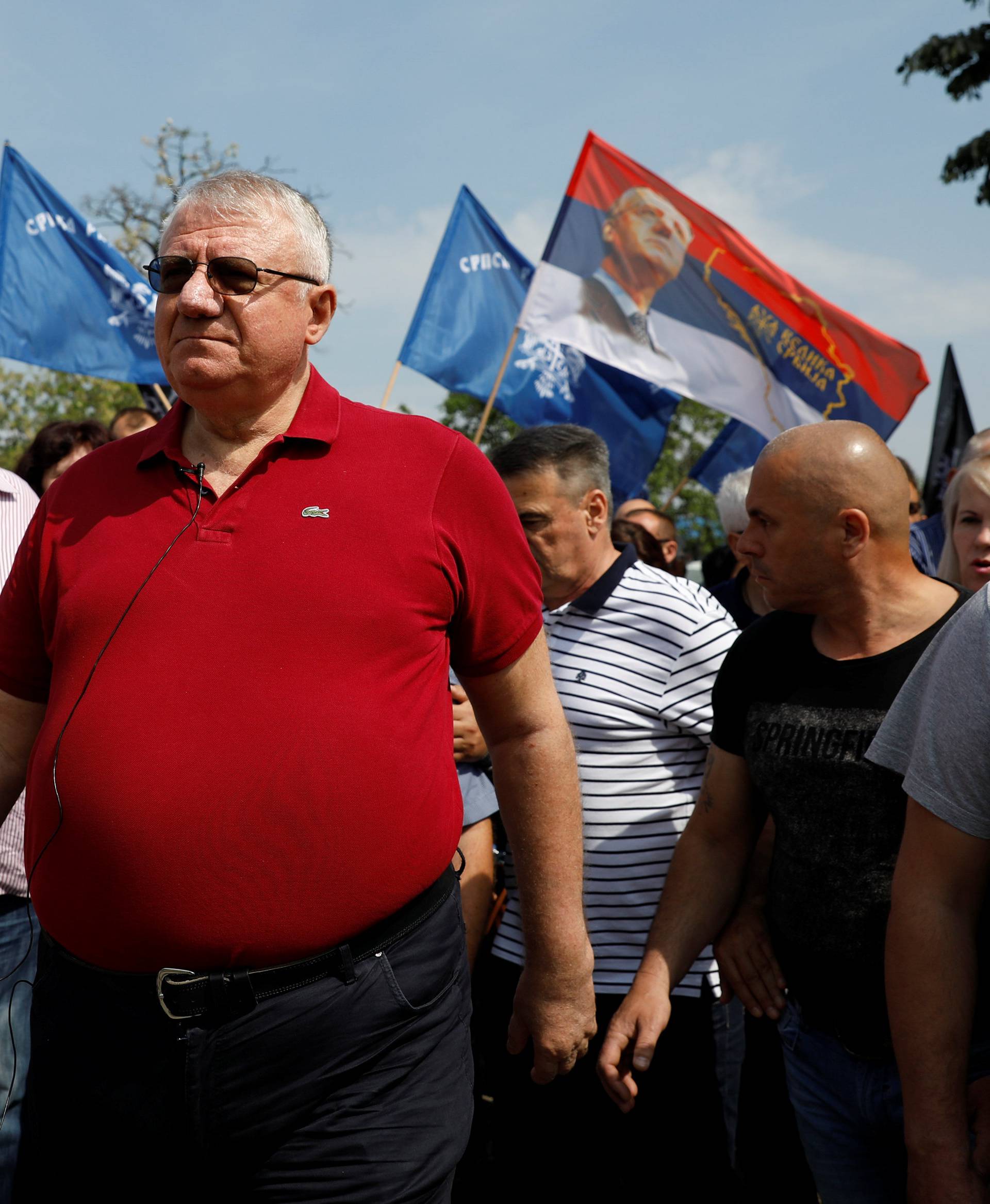 Serbian Radical Party protest in the village of Jarak