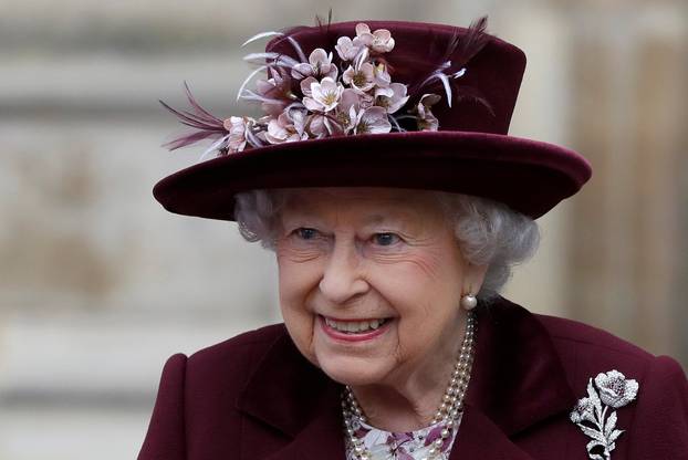 Britain's Queen Elizabeth leaves after attending the Commonwealth Service at Westminster Abbey in London