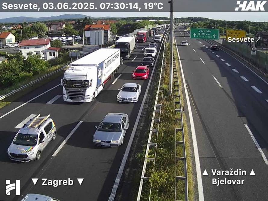 Sudar na A3 kod Bregane, kraj Sesveta kolona duga čak 6 km