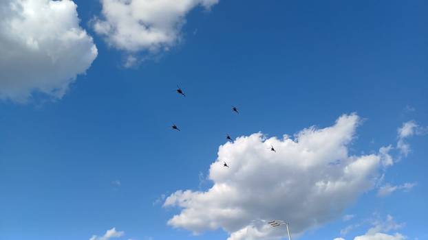 FOTO Zagrebom preletjeli Black Hawk, Rafalei i helikopteri: Evo kako izgleda proba za mimohod