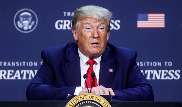 U.S. President Trump participates in roundtable discussion at Gateway Church in Dallas, Texas