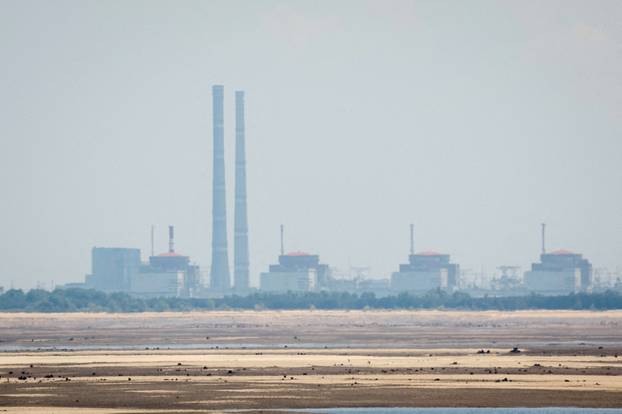 FILE PHOTO: View shows Zaporizhzhia Nuclear Power Plant from the bank of Kakhovka Reservoir in Nikopol
