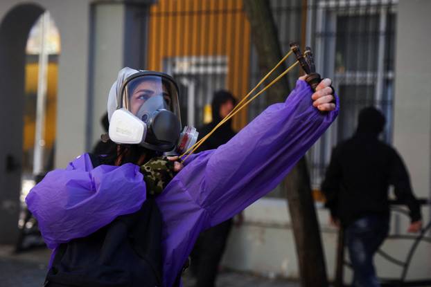 Albanian students hold an anti-government protest in Tirana