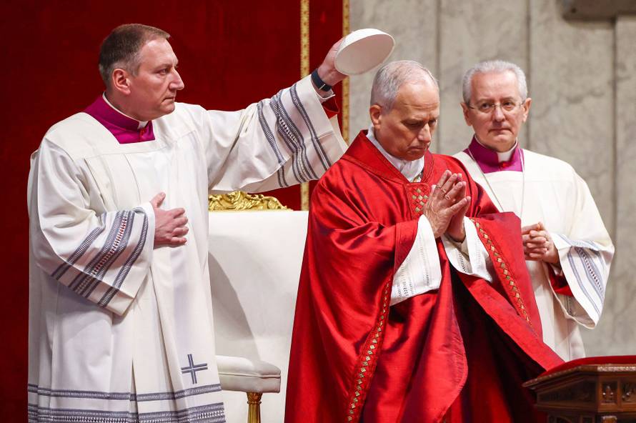 Good Friday Passion of the Lord service in St Peter's Basilica at the Vatican