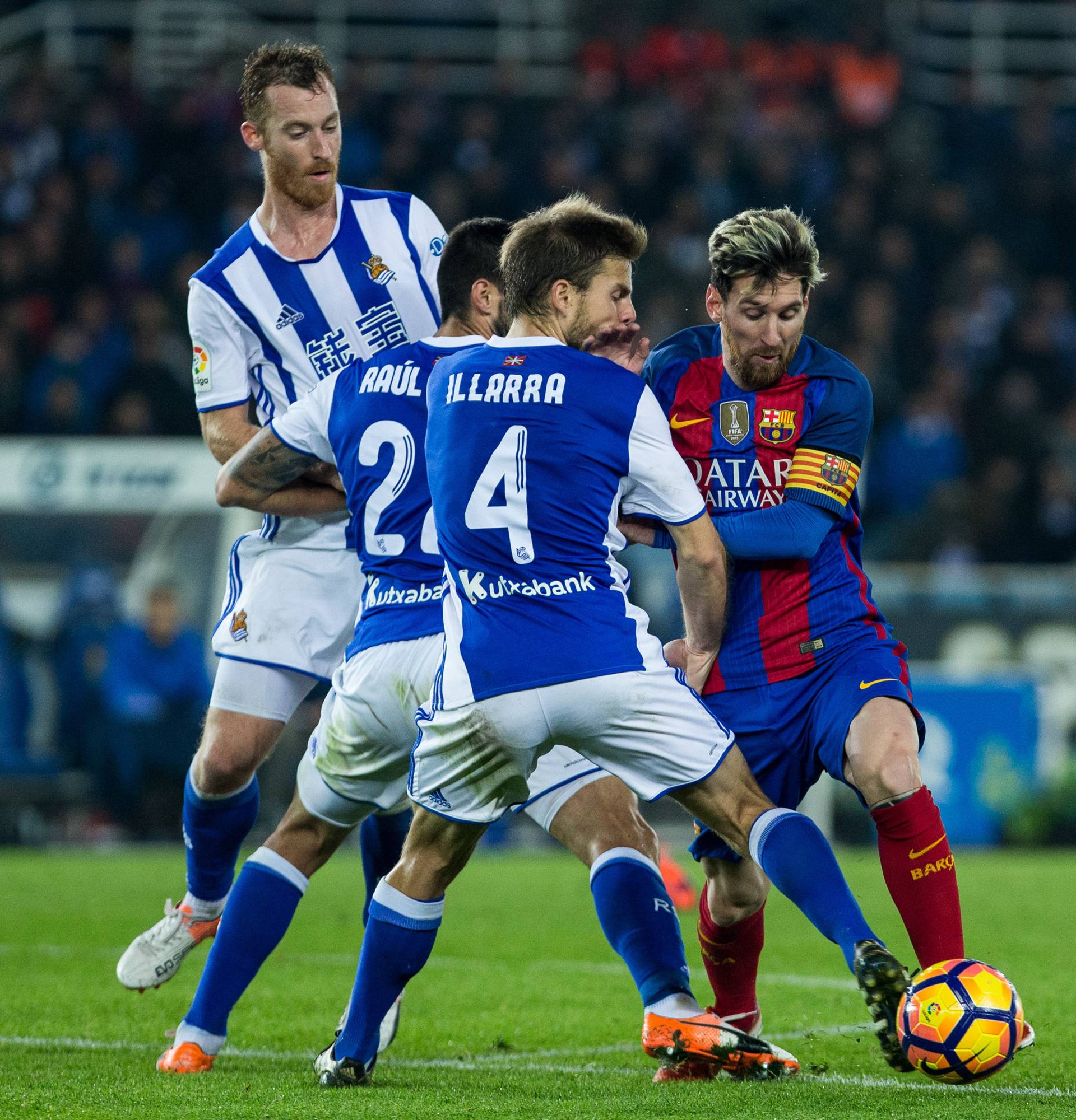 Match ofLa Liga, between Real Sociedad and Futbol Club Barcelona