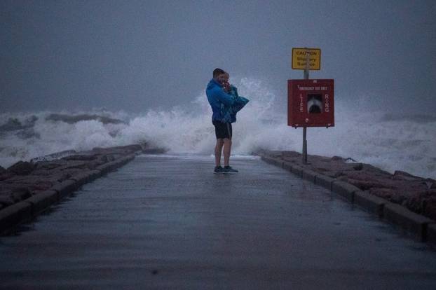 FILE PHOTO: Tropical Storm Nicholas in Galveston, Texas