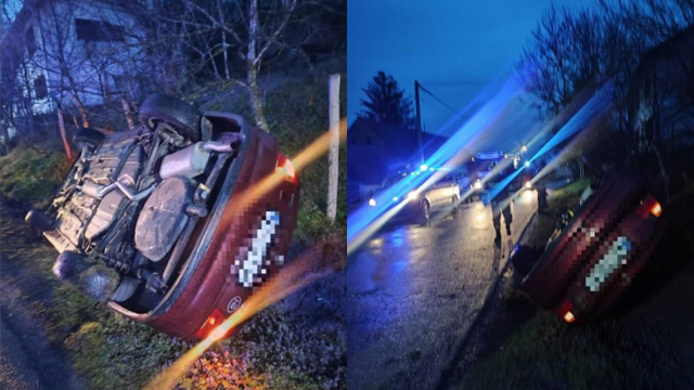 Teška nesreća kod Virovitice: Automobilom sletio s ceste u jarak, vatrogasci izvukli vozača