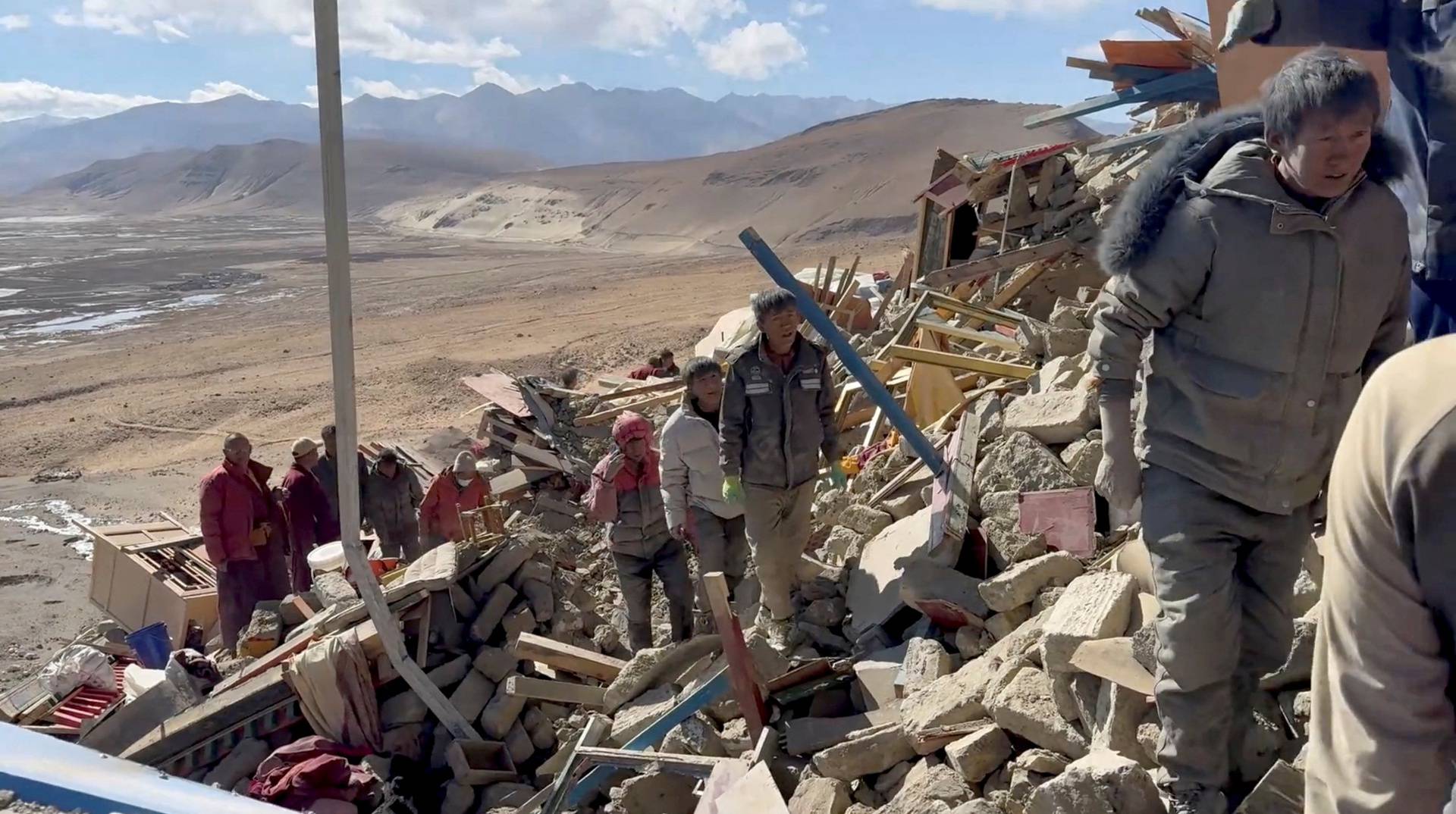 Aftermath of earthquake in Tibet