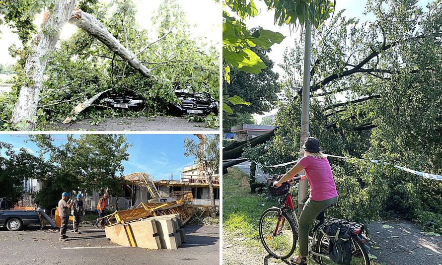 Zagreb jutro poslije megaoluje: Ostaci grana na ulicama, u tijeku sanacija štete i čišćenje