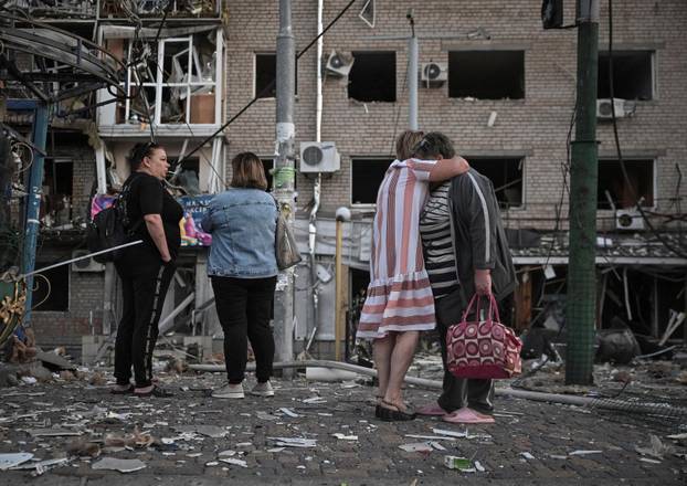 Aftermath of a Russian drone and missile strike in Zaporizhzhia